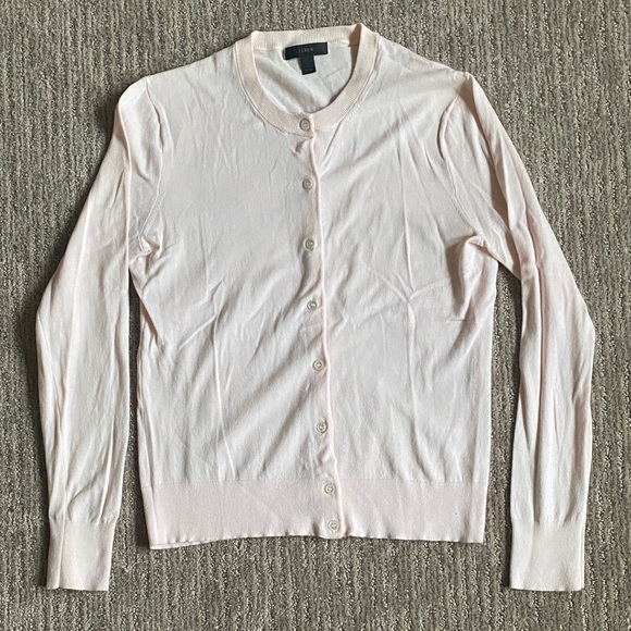 J. Crew Soft Pink Knit Cardigan/ Button Down Sweater - Picture 2 of 10